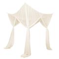 Net Curtains for Bed Room Polyester Canopy Net Four Opening Bed Tent Privacy Curtain for Bunk and Double Bed.