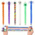 1/6 Pcs Halloween Pumpkin Squeeze Toys Colorful Beaded Stretchy Rubber Bracelets Toy Stress Relief Novelty Halloween Gifts.