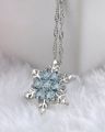 925 Sterling Silver Snowflake Necklace for Women, Winter Frozen Snow Flake Pendant Necklaces, Women Pendant. 