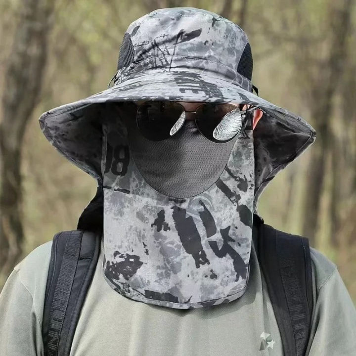 Outdoor%20Fisherman%20Hat%20Wide%20Brim%20Bucket%20Hat%20with%20Neck%20Cover%20Men%20Summer%20Breathable%20Mesh%20Sun%20Protection%20Visor%20Anti%20UV%20Cap%20Unisex%20-%20Image%202