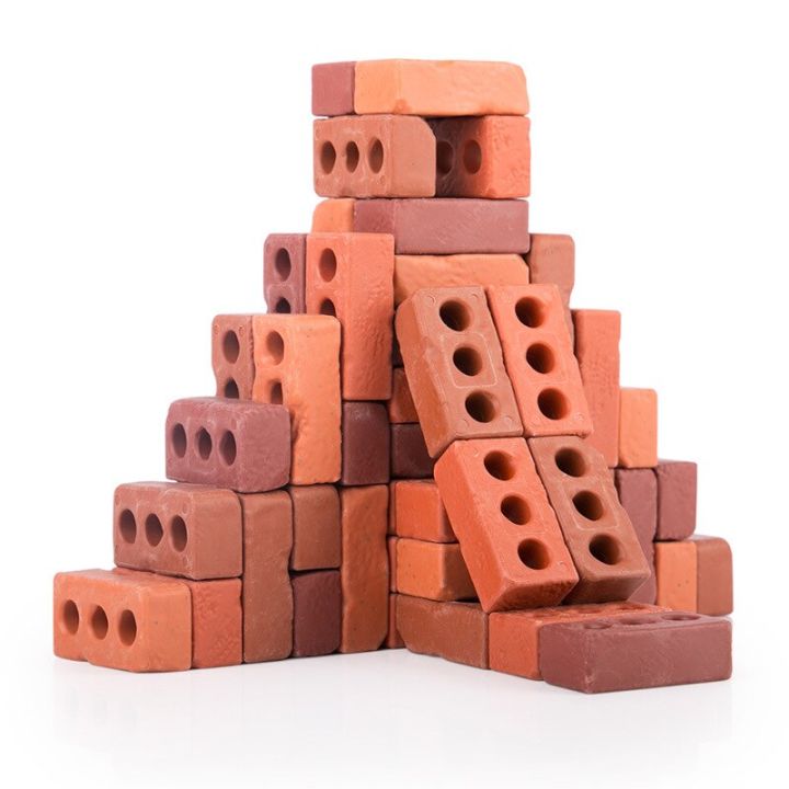 50pcs Mini Red Brick 1:16 Acacia Grove DIY Fake Bricks Model for Fairy Garden Building & Party Toys