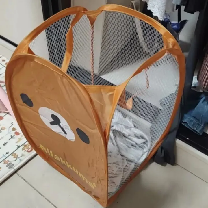 New%20Cartoon%20Rilakkuma%20Mesh%20Folding%20Large%20Capacity%20Laundry%20Basket%20Cute%20Portable%20Storage%20Frame%20Dormitory%20Household%20Laundry%20Basket%20-%20Image%203