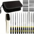 File Set, Needle Diamond Files 13PCS,for Precision Metal Wood Files, Plastic Carving Tool with Steel Brush and Carry Case. 