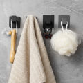 Self-Adhesive Black White Wall Hook for Keys Bag Clothes Hanger Bathroom Robe Coat Hook Towel Rack Bathroom Hardware Accessories.