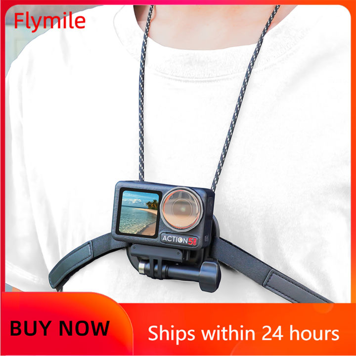 Flymile Action 5 Pro Magnetic Chest Mount +Neck Strap for Action 4/Insta360 Ace Pro 2 Camera Bracket POV Selfie Accessories