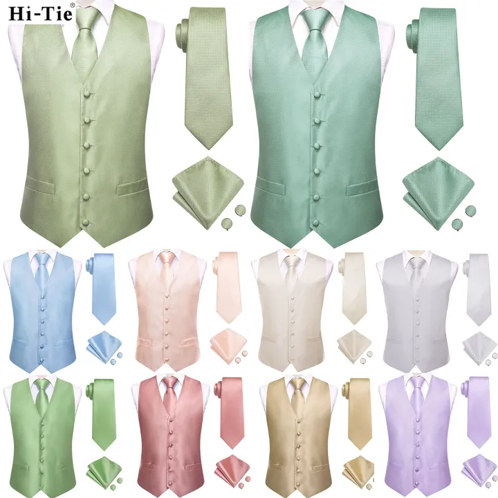 Sage%20Green%20Solid%20Floral%20Mens%20Suit%20Vests%204PC%20Woven%20Blue%20Waistcoat%20Tie%20Pocket%20Square%20Cufflinks%20Business%20Wedding%20Dress%20Waist%20Jacket%20-%20Image%202