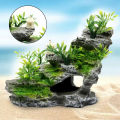 Aquarium Fish Tank Decor Rockery Mountain Stone Hiding Fish Cave Resin Ornaments. 
