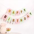 Happy Birthday Streamers Hot Stamping Dovetail Pull Flag Living Room Garden Mall Cafe Children Birthday Party Decoration Banners. 