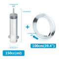 Large Syringe 100ml-550ml With 100cm Hose Measuring Reusable Injector For Pet Feeding Oil Water Drain Fluid Nutrient Big Syringe. 