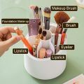 360° Rotating Makeup Brush Storage Box Portable Desktop Cosmetic Organizer,7 Slots Transparent Makeup Brush Box Dust Free Makeup Brush Organizer for Display Stand Bedroom Dresser Bathroom Counter Top. 