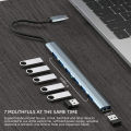 USB HUB Type C 3 0 USB-A Hub Splitter 7 Port USB3.0/2.0 With USB-C 5Gbps High Speed Data Transmission For PC Laptop Macbook. 