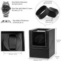 Luxry 2 Slots Watch Winder Battery Wooden/PU Shaker USB Charging Watch Box Automatic Winder Glass Storage Case Display Box. 