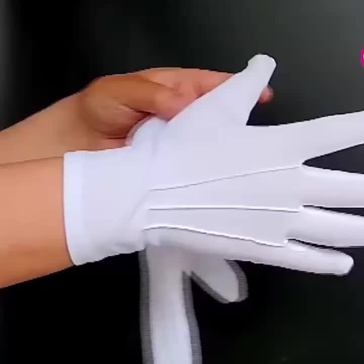 2/4Pairs White Cotton Gloves for Women Men Waiters Drivers Jewelry Workers Mitten Full Finger Anti Slip Hand Protector