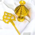 Beautiful eyeliner Pot Classic Eye make-up Pot golden Surma-e-dani Lovely antique Decor (Large Size) With Free Surma Powder Gift With Each purchase,. 