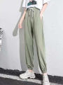 Winter Women Harem Pants Drawstring Fleece Long Thicken Y2K Sweatpants Joggers Trousers Sports Casual Soild Color Warm Pants.