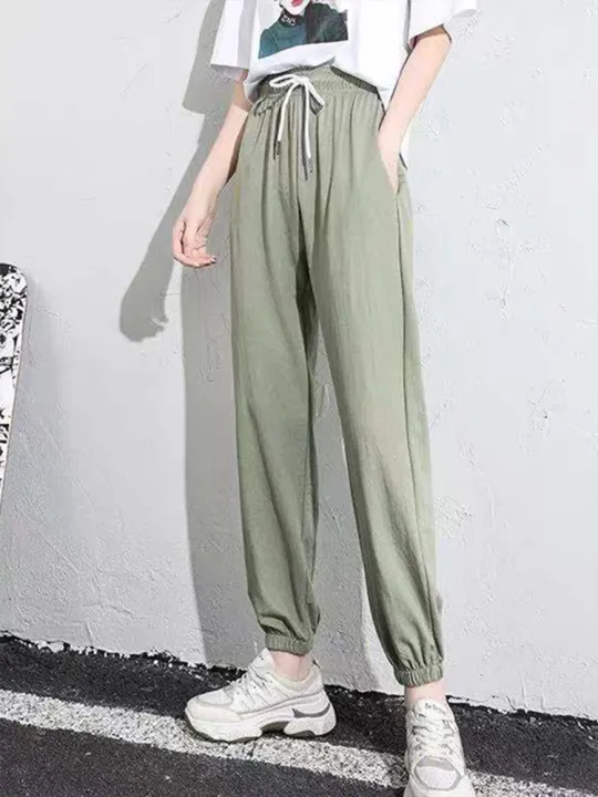 Winter%20Women%20Harem%20Pants%20Drawstring%20Fleece%20Long%20Thicken%20Y2K%20Sweatpants%20Joggers%20Trousers%20Sports%20Casual%20Soild%20Color%20Warm%20Pants%20-%20Image%203