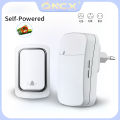 QNCX Wireless Doorbell Self-powered Chime Door Bells No Battery Required Button Home Welcome Outdoor Ding Dong Machine US/EU. 