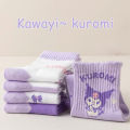 5 Pairs Kuromi Kids Socks Autumn Winter Cute Cartoon Crew Socks for Girls Kawaii Socks.