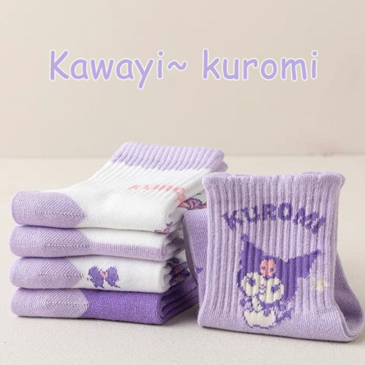 5%20Pairs%20Kuromi%20Kids%20Socks%20Autumn%20Winter%20Cute%20Cartoon%20Crew%20Socks%20for%20Girls%20Kawaii%20Socks%20-%20Image%206