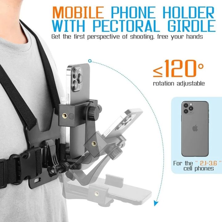 1%20PC%20Adjustable%20Phone%20Clip%20Holder%20With%20Chest%20Strap%20Fixation%20Bracket%20for%20Sport%20Camera%20Mobile%20Phone%20Camera%20Black%20Holder%20Accessory%20-%20Image%203