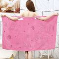 Bathroom Women Bath Towels Wearable Towel Dress Beach Adults Bath Gown SPA Sling Robes Home Nightwear Microfiber Women Bathrobe.