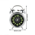 4 Inch Loud Alarm Clock With Nightlight for Heavy Sleepers, Metal Twin Bell Battery Operated Alarm Clock for Bedrooms Decoration. 