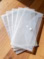5-piece transparent waterproof file bag, bill bag with button, reusable transparent bill bag, practical organizing folder for th.