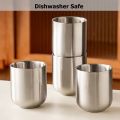 Set of 2 Mugs Stainless Steel Insulated Metal Cups Double Wall Tumbler Water Cup 280ml for Home Restaurant Camping Drinkware.