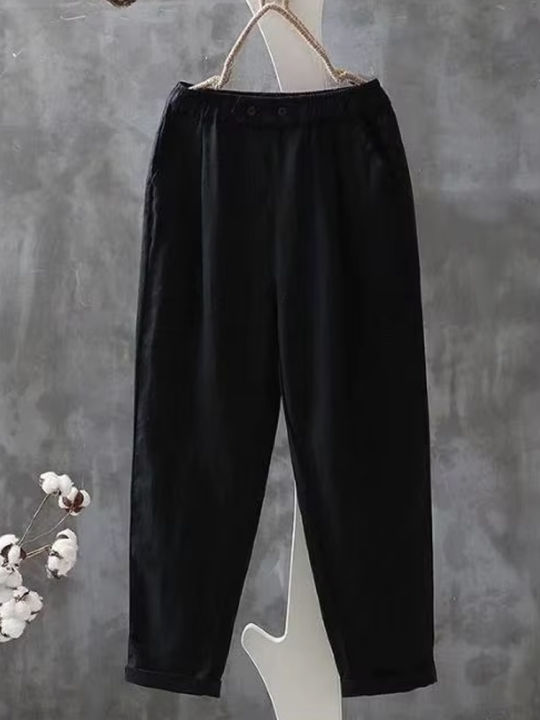Fashion%20Cotton%20Linen%20Women%20Pants%20Casual%20High%20Waisted%20Thin%20Pants%20Elegant%20Loose%20Long%20Harun%20Pant%20Plus%20Size%20Women's%20Clothing%205565%20-%20Image%203