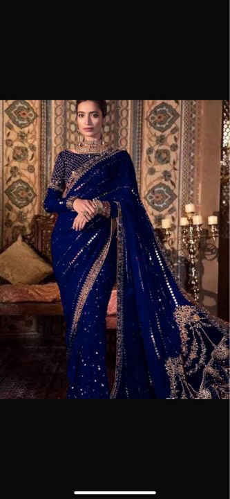 Saree full Embroidery & Chiffon “Bridal Events Wear” Saree traditional bride