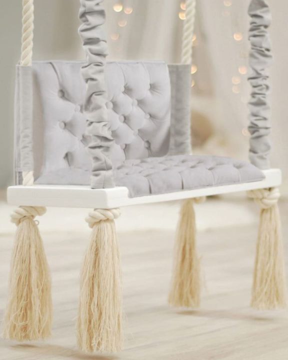 pink or gray velvet back support Swing