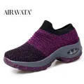 Women's Casual Shoes Chunky Sneakers Platform Walking Shoes Fashion Knited Casual Loafers Size 35-42. 
