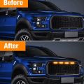 Universal Car Front LED Grille Light Smoked Amber White 4LED Grill Light Eagle Eye Lamp for Off Road Trunk SUV Ford Toyota. 