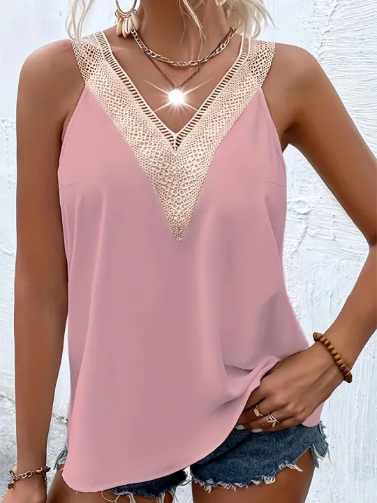 Women's%20Elegant%20Summer%20New%20Style%20V-Neck%20Appliqu%C3%A9%20Sleeveless%20Vest%20-%20Image%202