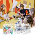 5/10/20/30PCS Transparent Plastic Gift Bag with Handle Reusable PVC Gift Clear Packaging Wedding Birthday Party Portable Handbag.