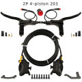 NFOX Mountain Bike 2P/3P/SM2A Power-Off Brake Lever Electric Scooter 4-Piston Hydraulic Left Mounted Disc Rotor Accessory Set. 