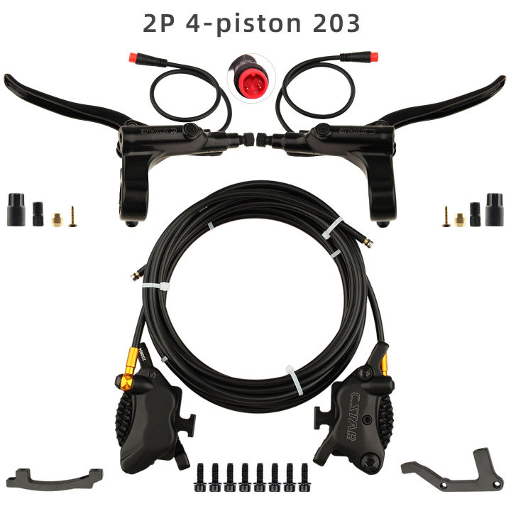 NFOX%20Mountain%20Bike%202P/3P/SM2A%20Power-Off%20Brake%20Lever%20Electric%20Scooter%204-Piston%20Hydraulic%20Left%20Mounted%20Disc%20Rotor%20Accessory%20Set%20-%20Image%207