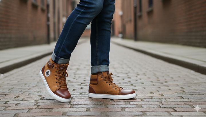 Boots ankle lace up high quality hard sool and fabrical shoes.
