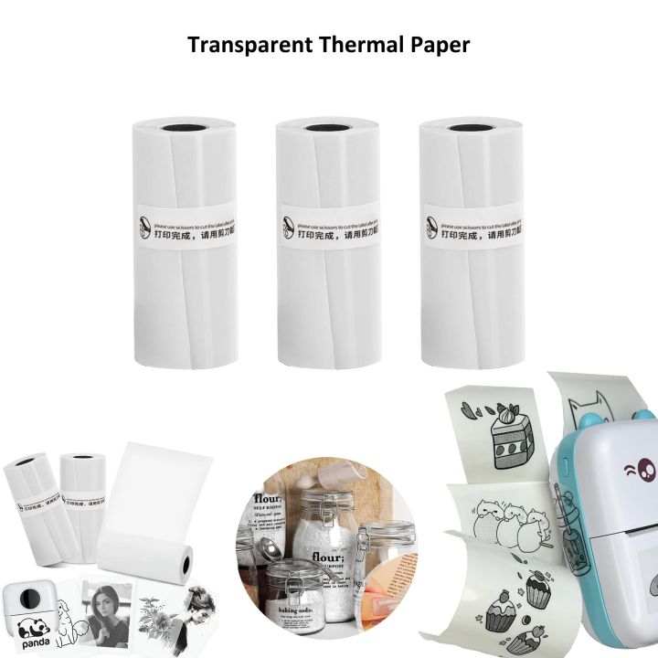 Transparent Thermal Sticker Paper Mini Printer Paper Self-adhesive ...