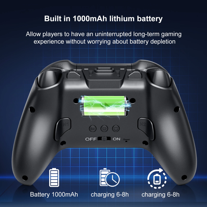 GAMINJA%206162%20%201.44inch%20Smart%20Screen%20Wireless%20Controller%20For%20Switch%20P4%20iOS%20Android%20PC%20TV%20Dual%20Hall%20Joystick%20Calibration%20RGB%20Light%20-%20Image%204