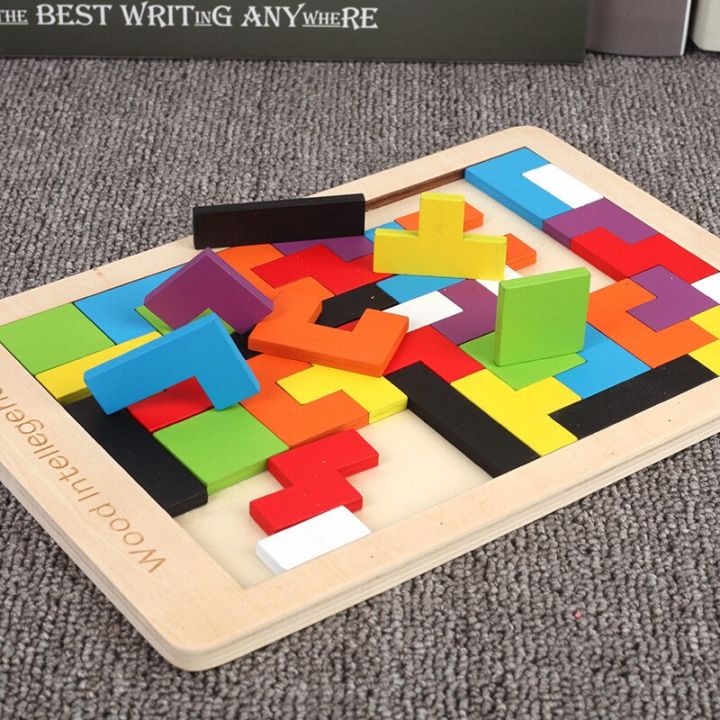New%201%20Set%20Wooden%20Blocks%20Puzzle%20Brain%20Teasers%20Toy%20Tangram%20Jigsaw%20Intelligence%20Colorful%203D%20Russian%20Blocks%20Montessori%20Educational%20-%20Image%203