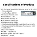 M2 128GB Sata SSD NGFF 2280 Branded Solid state Drive(Double Cut). 