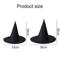 1/6/12pcs Wizard Hat 2 Sizes Black Oxford Cloth Halloween Cosplay Decorative Props Festival Gathering Party Pointed Hats TMZ.