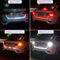 Car Rear Trunk Tail Light 120cm Colorful Dynamic Reverse Warning LED Strip 12v Additional Brake Follow Turn Signal Lamp. 