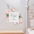 Rose Design Switch Sticker Waterproof Floral Switch Sticker Self-adhesive Wall Decal for Living Room Bedroom Kids Room Peel Stick Decoration Pvc Material Waterproof Switch Sticker. 