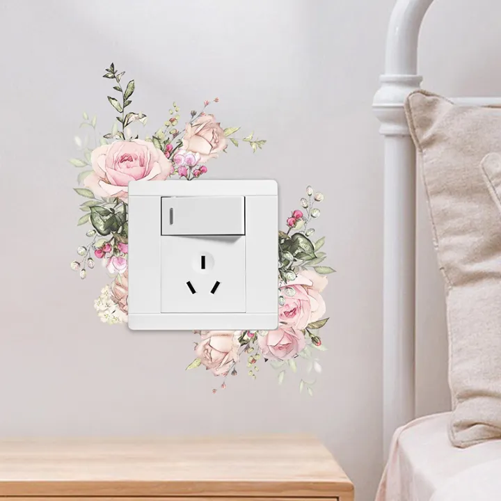 Rose%20Design%20Switch%20Sticker%20Waterproof%20Floral%20Switch%20Sticker%20Self-adhesive%20Wall%20Decal%20for%20Living%20Room%20Bedroom%20Kids%20Room%20Peel%20Stick%20Decoration%20Pvc%20Material%20Waterproof%20Switch%20Sticker%20-%20Image%209