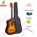 38" Acoustic Box Guitar with Bag & Accessories. 