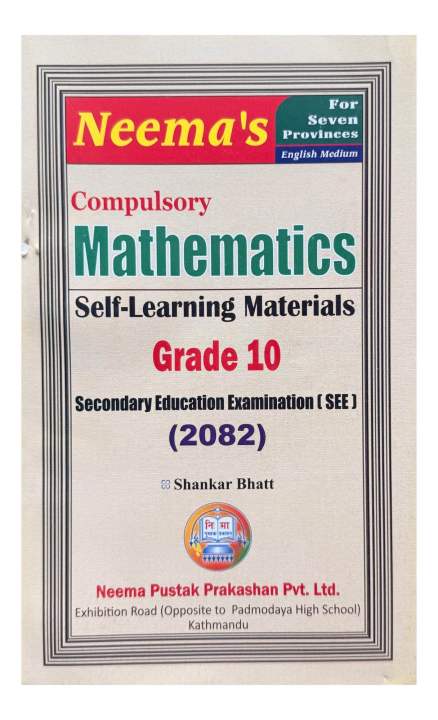 Neema's Compulsory Mathematics (English Medium) Self-Learning Materials ...