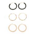 6 Pieces Summer Exaggerated Ladies Color Handmade Rice Bead Hoop Earrings All-match Casual Earrings Jewelry SetAll-match CAS. 