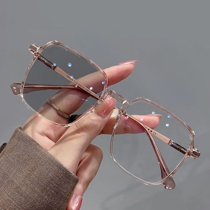Photochromic Anti Radiation large frame Glasses Shades For Woman/Man Transition Eyeglasses Replaceable Lens